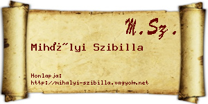Mihályi Szibilla névjegykártya